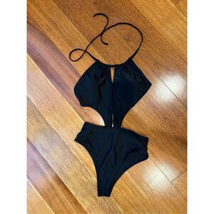 NWT EXPRESS Women’s Black Cutout Monokini Swimsuit Sz S/P